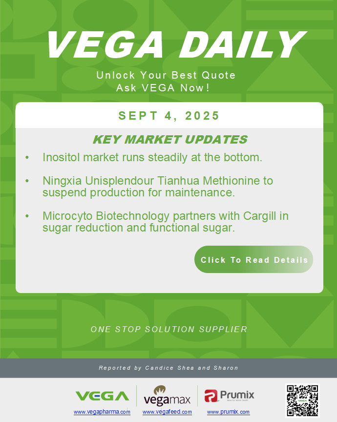 VEGA Daily Dated on September 4th 2025 Vitamin Amino Acid APl Food Additives.png